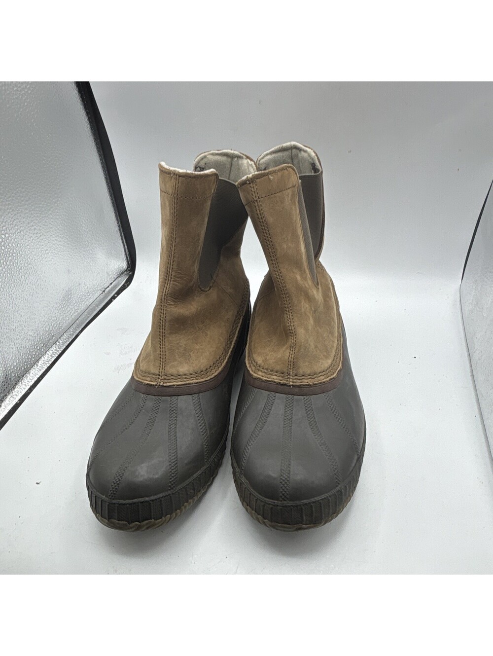 Sorel Men’s Waterproof Duck Chelsea Pull-On Ankle Boots Brown/Black Size 14 - Picture 2 of 10